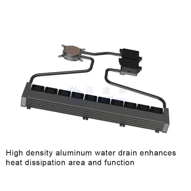 1U EX-DP-1U-10F Server Liquid Cooler with External Pump and visible window cooling block