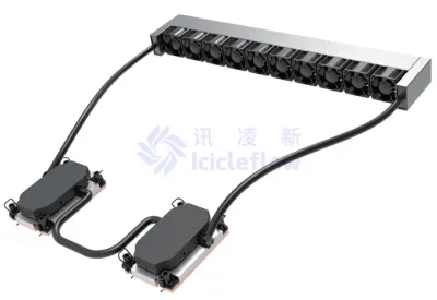 Icicleflow 1u dual-pump server liquid cooler with double cpu for intel server cooling