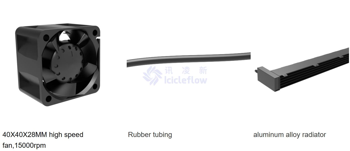 Icicleflow SP-1U-10F Water Cooling System Black for Server with 1 Height Unit