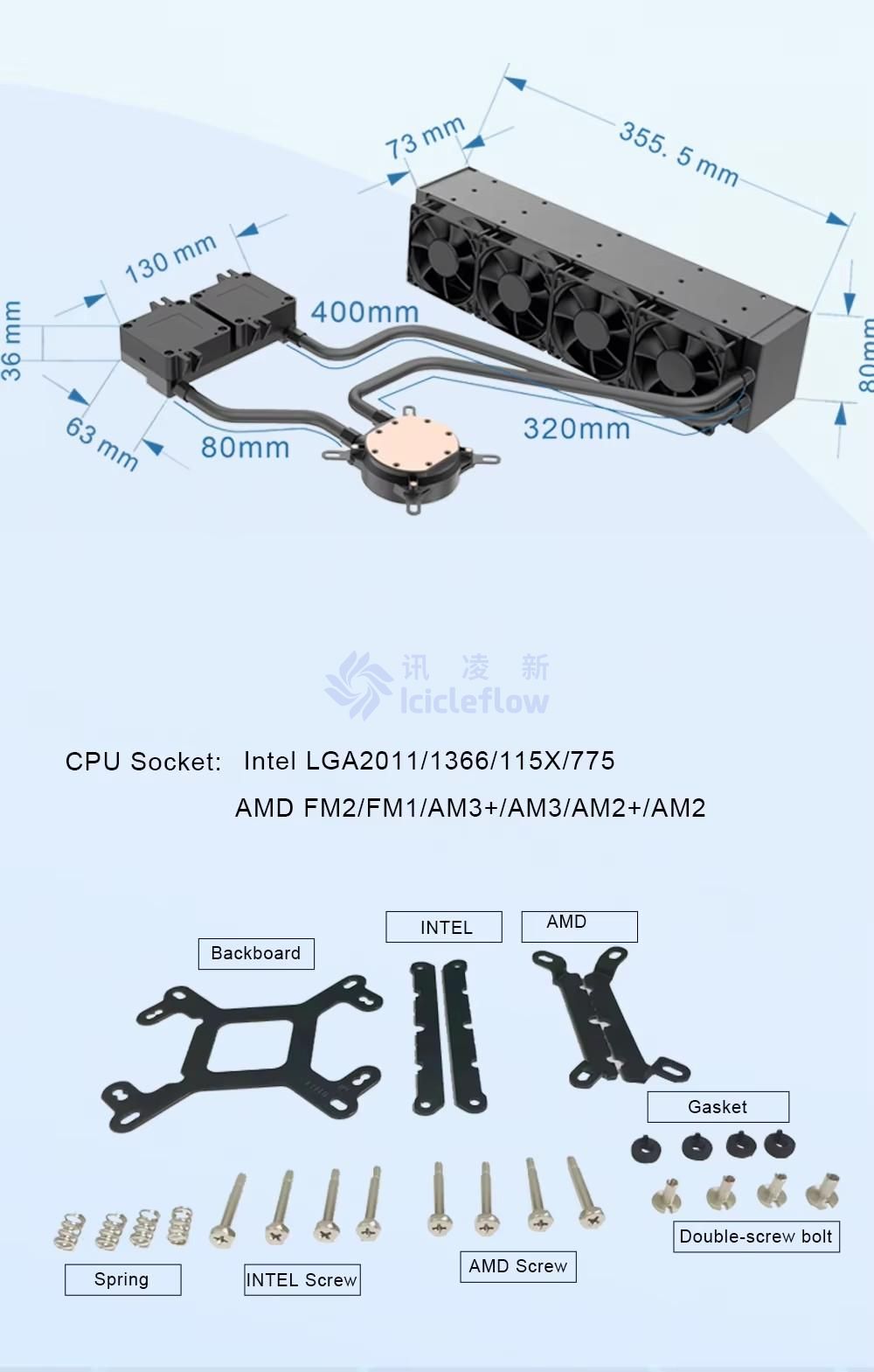 External Double Pump 2U Server Liquid Cooler